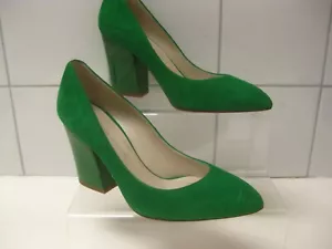 KAREN MILLEN Zapatos de Corte de Gamuza Verde 3 36 Tacón Alto Bloque Inteligentes Nuevos sin Caja - Imagen 1 de 14