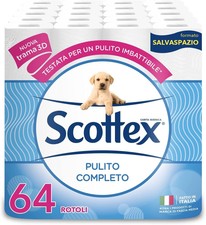 ✅Scottex Carta Igienica Pulito Completo Salvaspazio, Confezione da 64 Rotoli✅