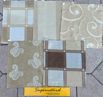 Drapery Fabric Sample  Book Pieces Browns Tans Golds Beige 17"x17" 20 pcs - Image 1 of 4