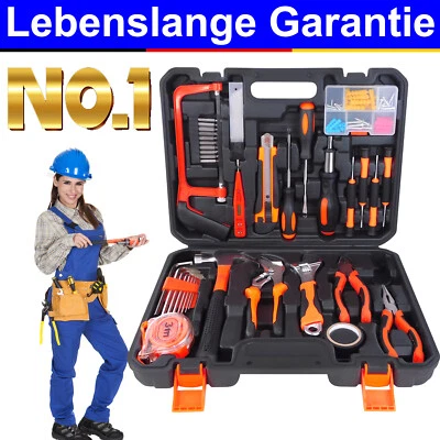102 tlg Werkzeugkoffer mit Werkzeug Hammer Schraubendreher Set Werkzeugbox Kaste - Bild 1 von 4