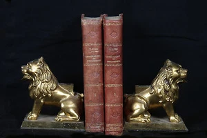 Serres-livre en bronze, Lion / Bookend, bronze lions - Picture 1 of 7