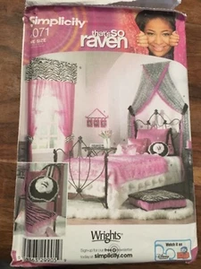 Simplicity 4071 Craft Sewing Pattern Bedroom Curtains, Cushion. That's so Raven - Picture 1 of 2