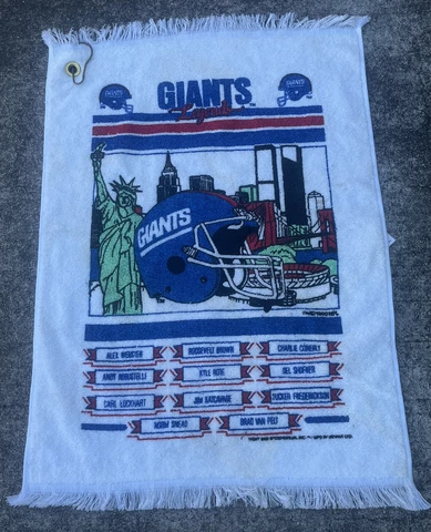 VINTAGE 90s NFL NEW YORK GIANTS LEGENDS GREATS FULL COLOR GOLF SWEAT TOWEL Cover