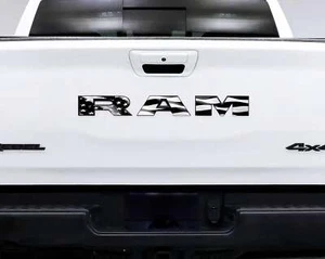 RAM Tailgate Emblem Overlay Decals Grayscale American Flag Fits 2009-2025 Trucks - Picture 1 of 4