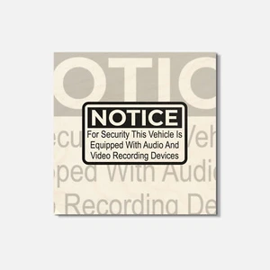 Notice Audio And Video Recording 4'' X 4'' Square Wooden Coaster - Imagen 1 de 3