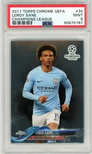 PSA 9 Mint Leroy Sane // 2017 Topps Chrome UEFA // Champions League - Picture 1 of 2