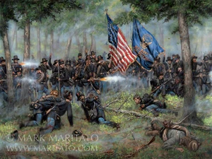 Mark Maritato Civil War Art Canvas Print Brothers of War 30x22.5 Signed Ltd Ed - Picture 1 of 1