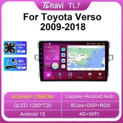 For Toyota Verso 2009-2018 CarPlay Car Stereo Radio Multimedia Player GPS Screen - Image 1 of 4