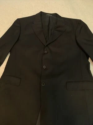 Костюм мужской Dillard's Murano на заказ черный шерстяной размер 44 куртка размер 40 брюки на талию. - Изображение 1 из 4