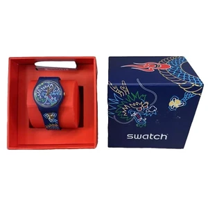 Orologio Swatch DRAGON IN WAVES Blu Anno del Drago Orologio da Polso Analogico NUOVO - Foto 1 di 17