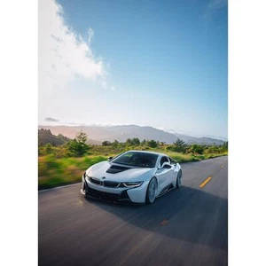 BMW Inspired i8 Car Art Print Poster High Resolution Stunning Wall Decor for Ent - Picture 1 of 15
