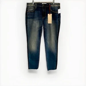 NEW Driftwood Jackie Womens Jeans 32 x 28 Blue Boho Ankle Crop Fray - Picture 1 of 8