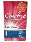 carefree acti-fresh body shape unscented long pantiliners 92 total count