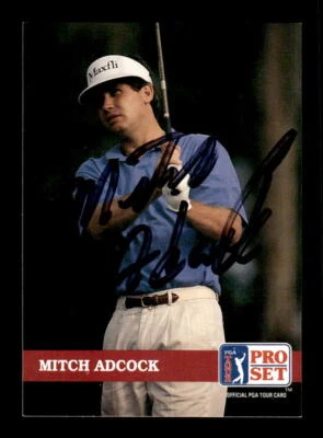 1992 Pro Set PGA Tour #158 Mitch Adcock HAND SIGNED AUTO - Image 1 of 2