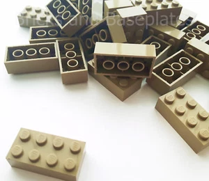 LEGO STEINE 100 x DUNKELBRAUN 2x4 Pin-aus brandneuen Sets verschickt in einem durchsichtigen versiegelten - Bild 1 von 4