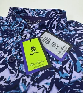 NUEVO CON ETIQUETAS Robert Graham Clubhouse Abstracto Rosa Golf Polo Púrpura 3XL $128 - Imagen 1 de 10