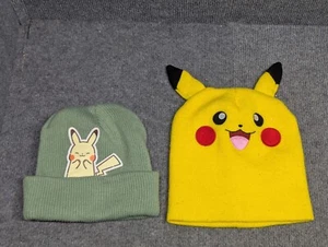 2019 Pokémon Pikachu Fashion Beanie Mütze Kopf Gesicht mit Ohren Einheitsgröße PAAR - (2) - Bild 1 von 3
