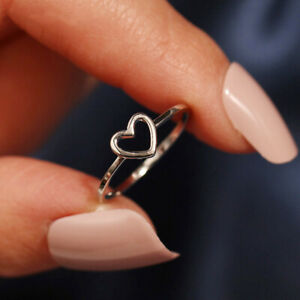 Romantic Heart Fashion 925 Silver Rings for Women Wedding Jewelry Size 6-10