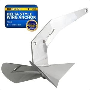 Delta Style Wing Anchor 13 Lb / 6 Kg High Polished Stainless Steel Boat Anchor - Bild 1 von 8