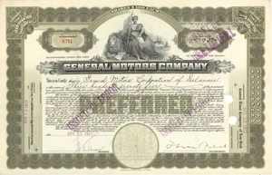 General Motors Co. - 1917 dated Stock Certificate - Automotive Stocks - Picture 1 of 1