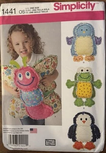 🌻Simplicity Longia Miller Design pattern 1441 Animal Rag Quilted Animal Pillows - Picture 1 of 2