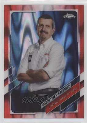 2021 Topps Chrome Formula 1 F1 Crew Red RayWave Refractor /5 Guenther Steiner - Image 1 of 2