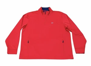 Vineyard Vines Mens Performance Pullover Shirt 1/4 Zip Red Large Golf Activewear - Picture 1 of 6
