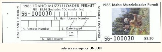 D2K Idaho Muzzle-Loading 1985 $5.50 with info tab - Image 1 of 1