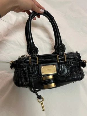 Chloe Paddington Mini Handbag Leather Black Used - Image 1 of 4