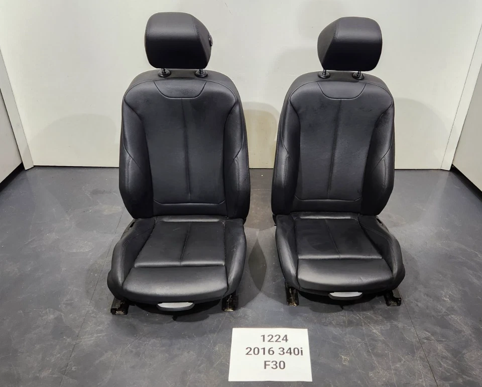 ✅ OEM BMW F30 F36 Asientos delanteros conductor pasajero deportivo negro térmico Sensatec SET * Foto 1 de 4