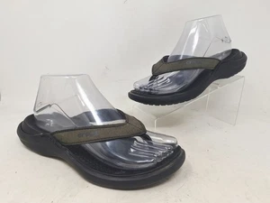 Crocs Damen Capri Leder Riemchen Sandale Größe 7 schwarz Slipper - Bild 1 von 9