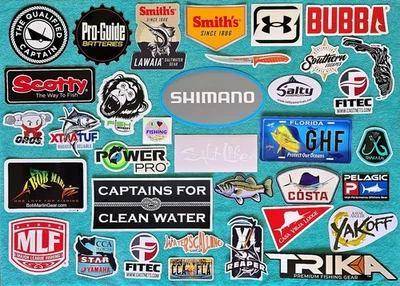 35+ - DIFFERENT & AUTHENTIC - SPORT FISHING DECALS LOT - OFFSHORE VINYL STICKERS - Image 1 of 4
