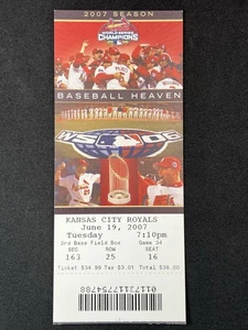 Biglietto Baseball 19-06-2007 Kansas City Royals @ St Louis Cardinals MLB - Foto 1 di 2