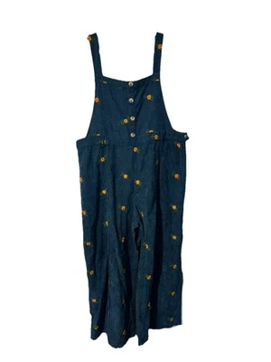 Sidra Mujer Pierna Ancha Pana Azul 2X Mono Ditzy Floral Hippie Festival Foto 1 de 4