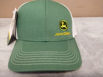 Sombrero de camionero de malla verde/blanco John Deere ajustable SnapBack talla única nuevo con etiquetas Foto 1 de 4