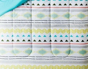 Geometric Twin XL Mixed Global Chevron Reversible Comforter Dorm Bed - Picture 1 of 1