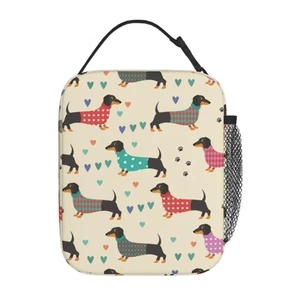 Cute Dog Dachshunds Reusable Lunch Box Food Bag Insulated Lunch Bag for Teena... - Picture 1 of 9
