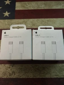 GENUINE Apple 240W USB-C Woven Charge Cable 2M- MU2G3ZM/A - White - Photo 1 sur 2