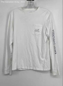 Vineyard Vines Boys White Cotton Long Sleeve Pullover T-Shirt Size XL(18) - Picture 1 of 6