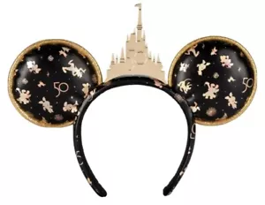 Disney World 50th Anniversary Gold Castle Grand Finale Minnie Stirnband Ohren NEU - Bild 1 von 3