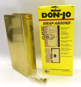 Placa de seguridad de latón en blanco para puerta de 1 3/4" envolvente DON-JO SIN AGUJEROS 40-PB-CW - Imagen 1 de 6