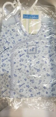 little wonders JUEGO DE REGALO AZUL PARA PREMATURO 2 piezas camisa larga lateral a presión nueva con etiquetas Foto 1 de 2