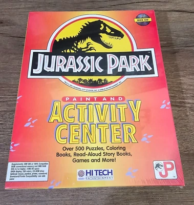 Extremely Rare - NEW SEALED Jurassic Park Paint and Activity Center PC Game 1994 - Image 1 of 3