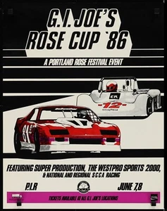 Original 1986 Sponsor Poster G.I. JOE'S ROSE CUP PIR Portland Raceway SCCA - Picture 1 of 1
