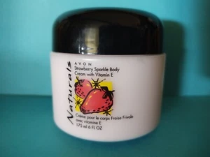 AVON Naturals ERDBEERE SPARKLE Körpercreme mit Vitamin E 6oz ~ eingestellt - Bild 1 von 3