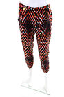 Parker Womens Silk Animal Print Front Pleated Skinny Pants Orange Size P S