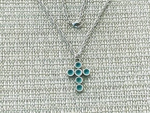 1 Ovarian Cancer Awareness Teal Cross Necklaces Pendant All NEW. - Picture 1 of 1