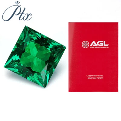 Lab-Grown Emerald Princess Cut Beauty  AGL Certificate Backed for Premium Appeal - Image 1 of 4