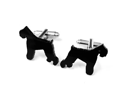 Black Russian Terrier Cufflinks Mens Novelty Dog Shirt Cufflinks In Black - Image 1 of 2