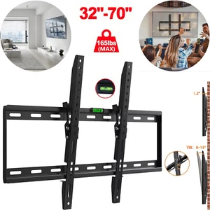 TV Wall Mount Bracket Tilt for 32 37 40 42 43 46 47 50 52 55 60 65 70inch Screen - Picture 1 of 13